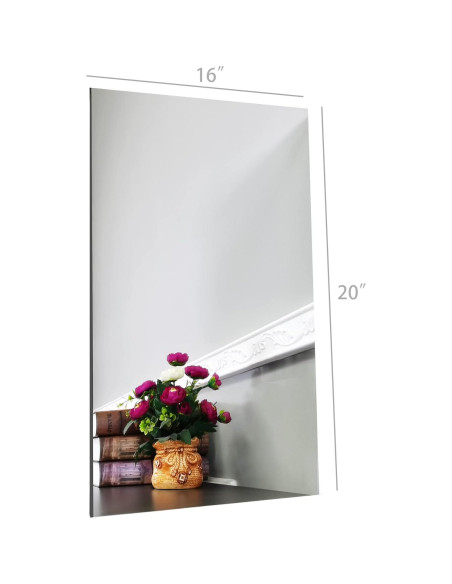 Espejo acrílico rectangular FixtureDisplays 20x16 pulgadas a prueba de roturas