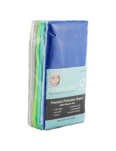 Pañales de Tela Prefold 100% Algodón - Paquete de 6 Colores