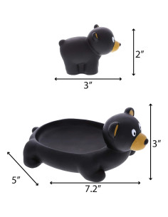 Juguetes de baño de oso negro DolliBu - 4 piezas para niños 2