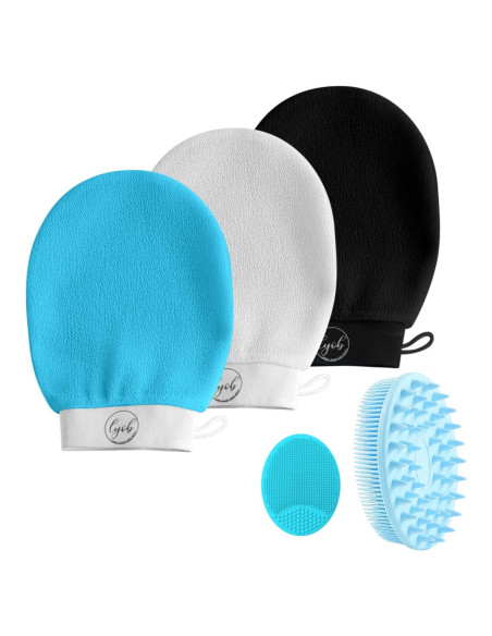 Set de Exfoliación de Baño 5 en 1 Azul - Silicona y Viscosa
