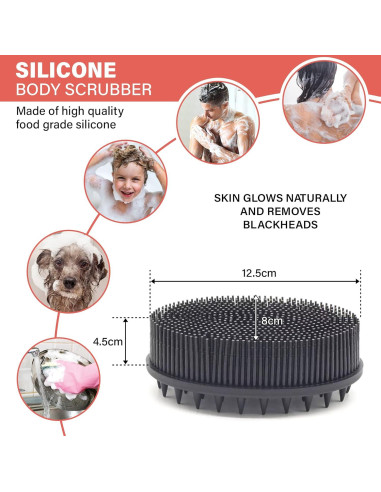 Set de Exfoliación de Baño 5 en 1 Azul - Silicona y Viscosa