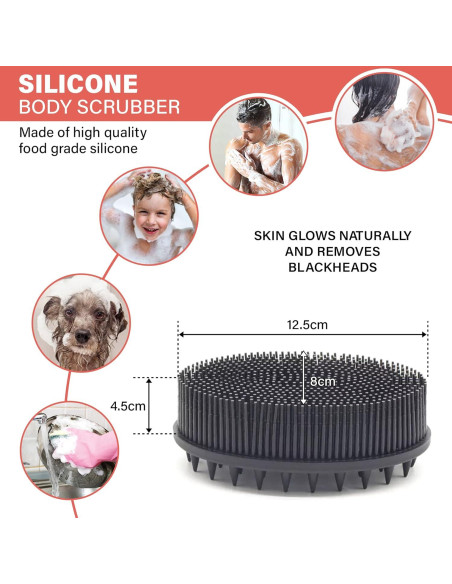 Set de Exfoliación de Baño 5 en 1 Azul - Silicona y Viscosa