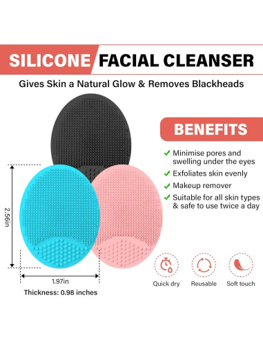 Set de Exfoliación de Baño 5 en 1 Azul - Silicona y Viscosa