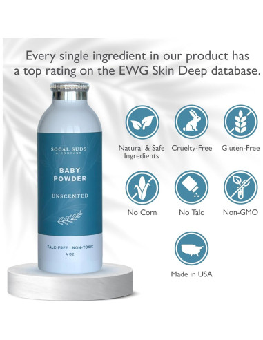 Polvo para Bebés Natural SoCal Suds 113.4g Sin Talco 2-Pack