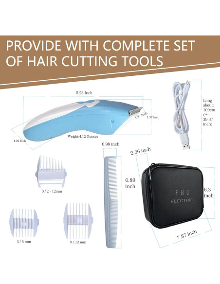 Cortadora de Cabello FBO G-1555 - Silenciosa, Impermeable, Recargable