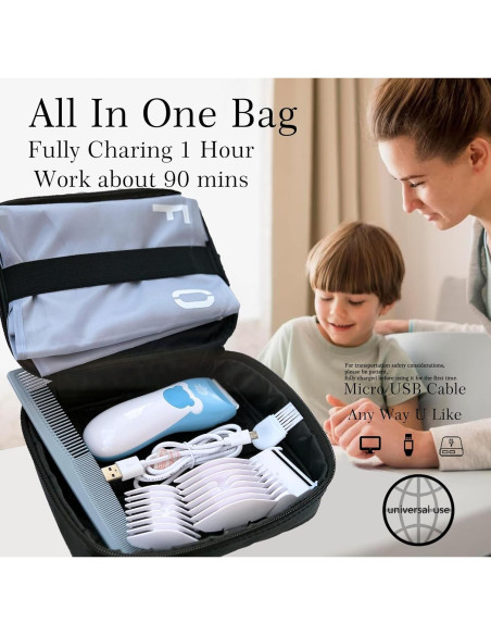 Cortadora de Cabello FBO G-1555 - Silenciosa, Impermeable, Recargable