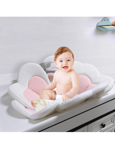 Almohadilla de Baño para Bebés PandaEar - Rosa, 0 a 6 Meses