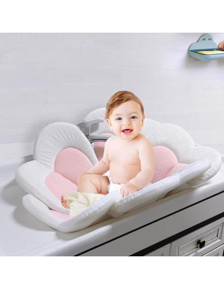 Almohadilla de Baño para Bebés PandaEar - Rosa, 0 a 6 Meses
