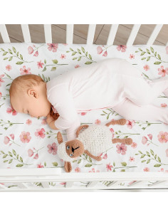 Sábanas Ajustadas para Cuna Civarua Kids Rosa Floral - Paquete de 3 2