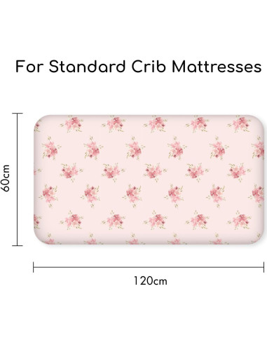 Sábanas Ajustadas para Cuna Civarua Kids Rosa Floral - Paquete de 3