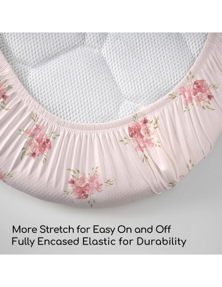 Sábanas Ajustadas para Cuna Civarua Kids Rosa Floral - Paquete de 3