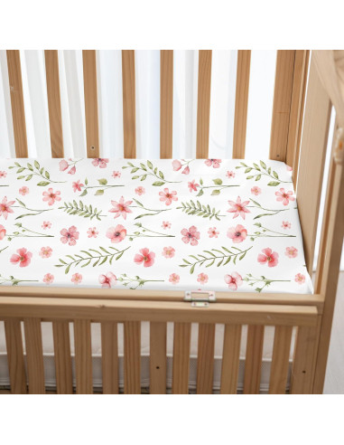Sábanas Ajustadas para Cuna Civarua Kids Rosa Floral - Paquete de 3