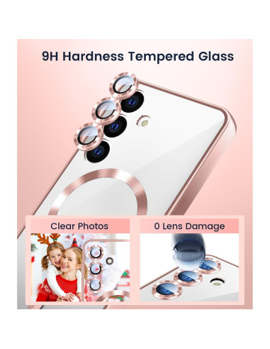 Funda Slim TOBOVON para Samsung Galaxy S25 Oro Rosa con MagSafe