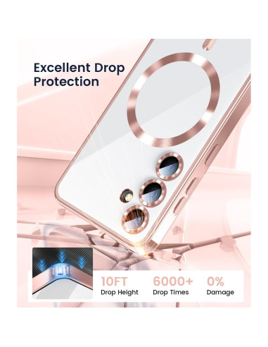 Funda Slim TOBOVON para Samsung Galaxy S25 Oro Rosa con MagSafe