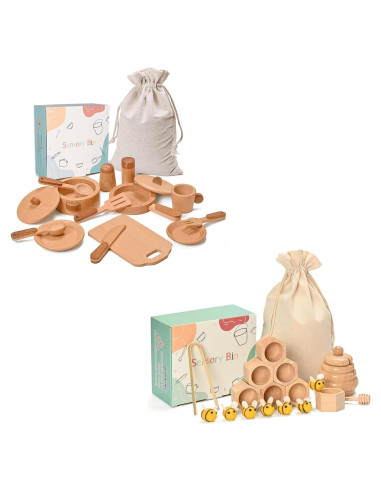 Caja Sensorial Montessori de Madera para Niños 36 meses+