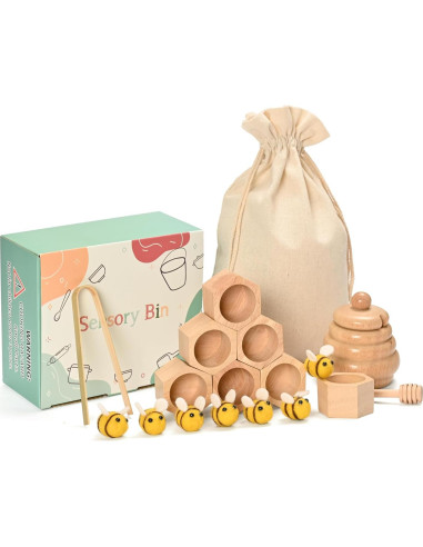 Caja Sensorial Montessori de Madera para Niños 36 meses+