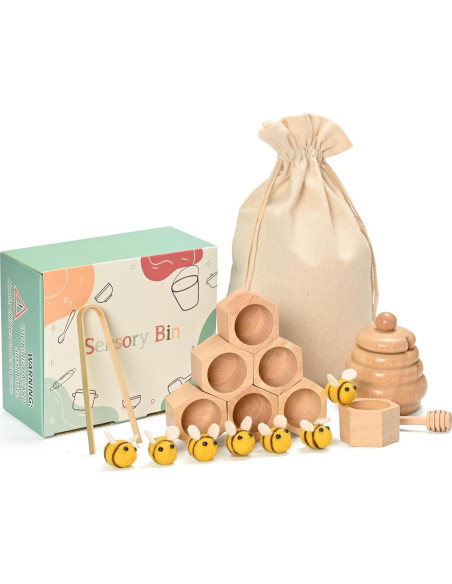 Caja Sensorial Montessori de Madera para Niños 36 meses+