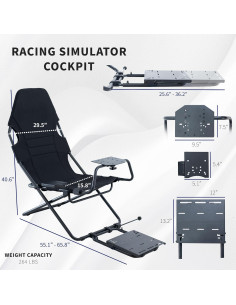 Silla de Simulador de Carreras Plegable VIVO STAND-RACE2F 2