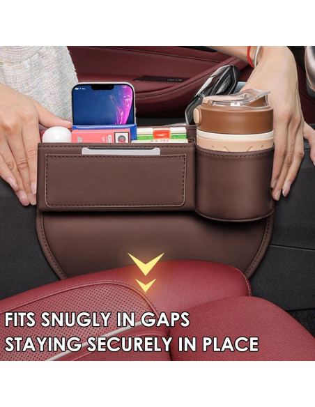 Organizador de Relleno de Espacio para Asiento de Coche TSTESE Marrón