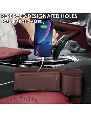Organizador de Relleno de Espacio para Asiento de Coche TSTESE Marrón