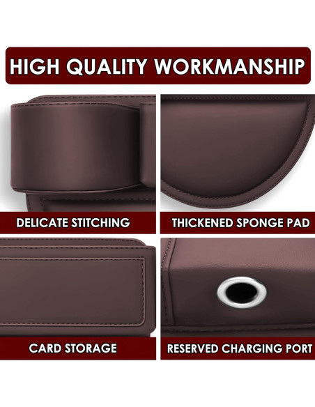 Organizador de Relleno de Espacio para Asiento de Coche TSTESE Marrón