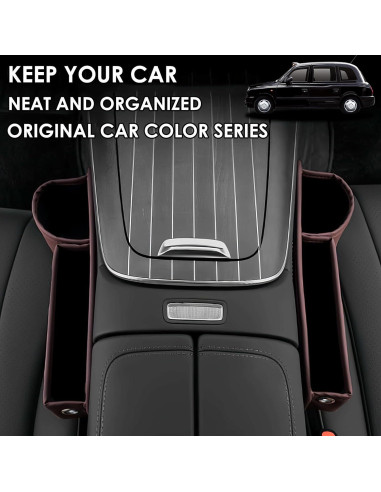 Organizador de Relleno de Espacio para Asiento de Coche TSTESE Marrón
