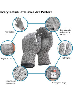 Guantes Resistentes a Cortes DEYAN Nivel 5 - 2 Pares XL 2