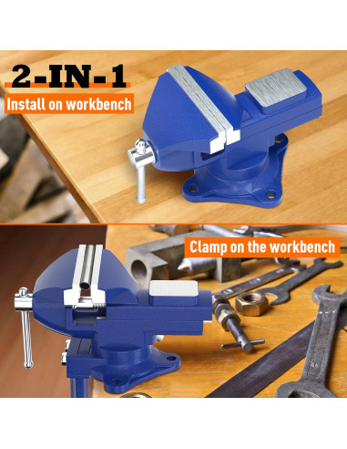 Torno de Banco 2 en 1 Shangyoyi 8.13 cm Azul Multifuncional