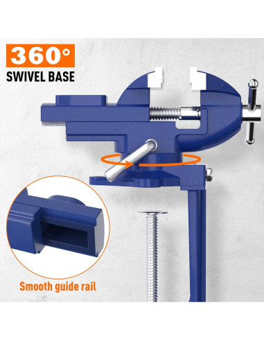 Torno de Banco 2 en 1 Shangyoyi 8.13 cm Azul Multifuncional