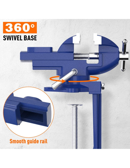 Torno de Banco 2 en 1 Shangyoyi 8.13 cm Azul Multifuncional
