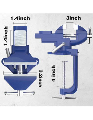 Torno de Banco 2 en 1 Shangyoyi 8.13 cm Azul Multifuncional
