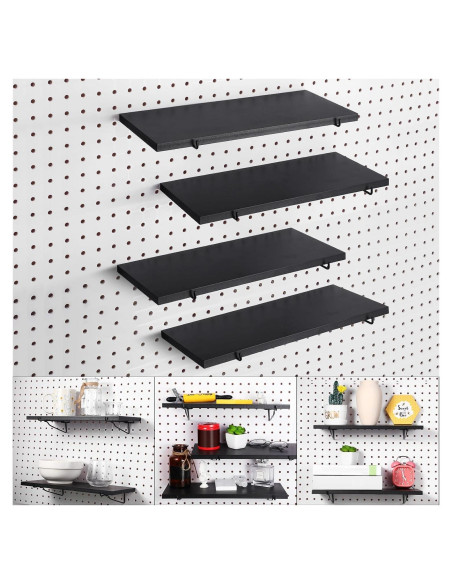 Estante Perforado Blulu 4 Piezas 35x15cm Negro Resistente