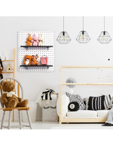 Estante Perforado Blulu 4 Piezas 35x15cm Negro Resistente