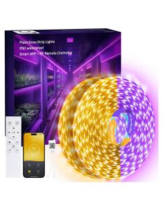 Tira de luz LED para cultivo 30.48m IP67 24W Control APP