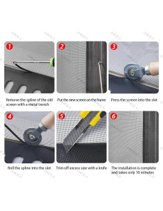 Kit de Reemplazo de Pantalla de Ventana Baohan - Fibra de Vidrio 149.86x279.4cm 2