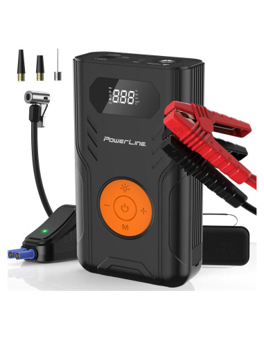 Arrancador de Batería PowerLine 1200A con Compresor 4-en-1