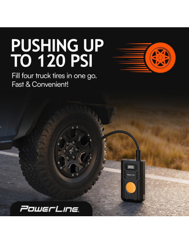 Arrancador de Batería PowerLine 1200A con Compresor 4-en-1