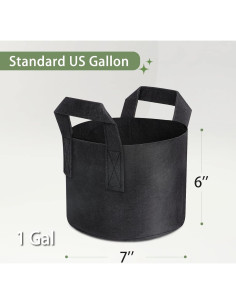 Bolsas de Cultivo 1 Galón GreatBuddy 24-Pack Tela Negra 2