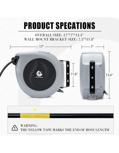 Carrete de Manguera de Aire G GOOD GAIN 15m 3/8" Automático