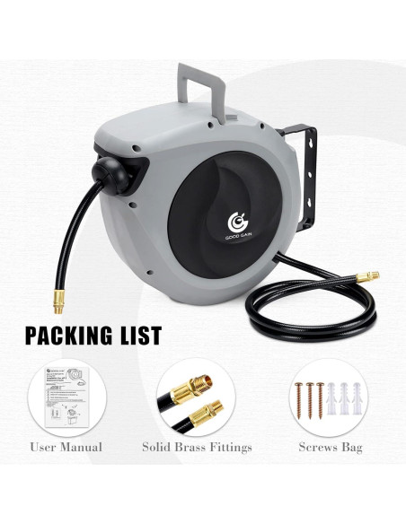 Carrete de Manguera de Aire G GOOD GAIN 15m 3/8" Automático