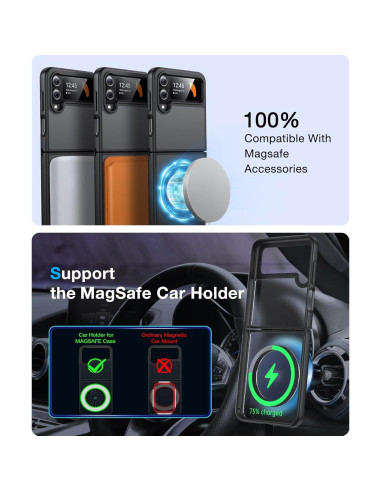 Funda Magnética FNDMIL para Samsung Galaxy Z Flip 4 - Negro