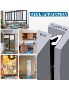 Burlete para Puertas y Ventanas Vannesse 6m Aislante Térmico 2