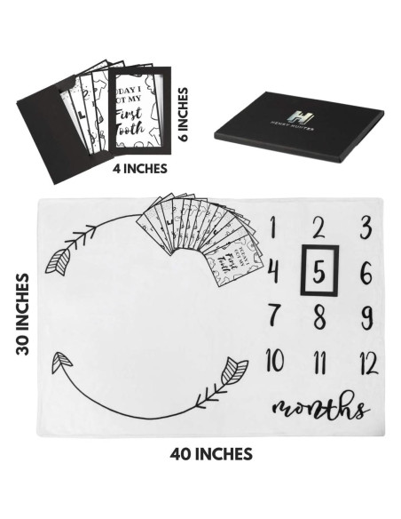 Manta de Hitos para Bebés Henry Hunter 76x102 cm Algodón Premium Manta de Hitos para Bebés Henry Hunter 76x102 cm Algodón Premium