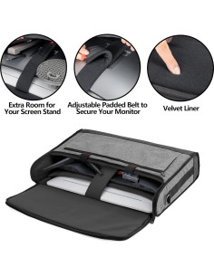 Funda Acolchada para Monitor Trunab 24" Gris - Soporta 2 Pantallas 2