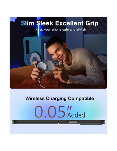 Funda Magnética FNDMIL para Samsung Galaxy Z Flip 4 - Negro