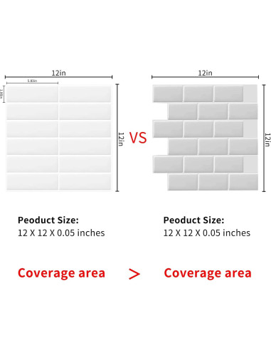 10 Hojas Azulejo Mosaico Autoadhesivo DEWOO Blanco 30.5x30.5cm