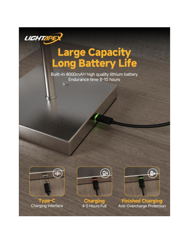 Lámpara de Mesa Inalámbrica Lightapex Cubo Negra 35.5cm