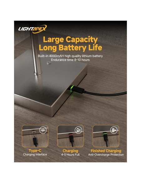 Lámpara de Mesa Inalámbrica Lightapex Cubo Negra 35.5cm