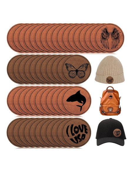 80 Parches de Cuero Sintético Juexica Redondos 6.35 cm