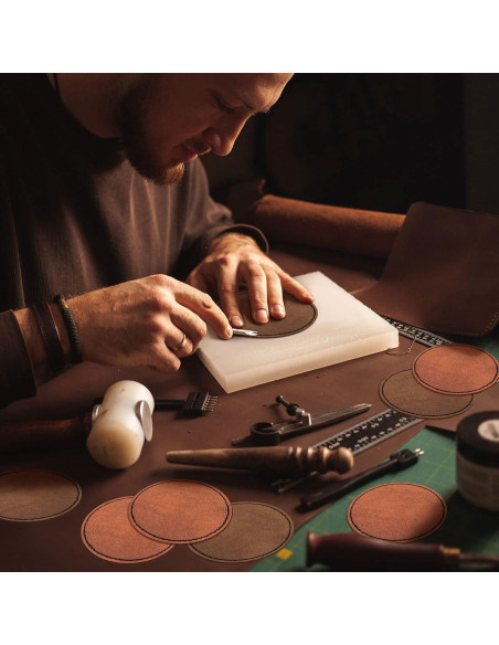 80 Parches de Cuero Sintético Juexica Redondos 6.35 cm